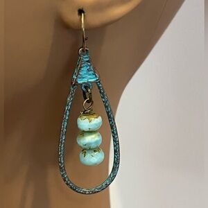 Artisan Turquoise Teardrop Earrings